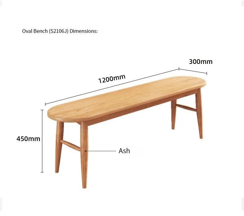 Solid Wood Bench - Simple Design, Durable Construction, Perfect for Home Decor