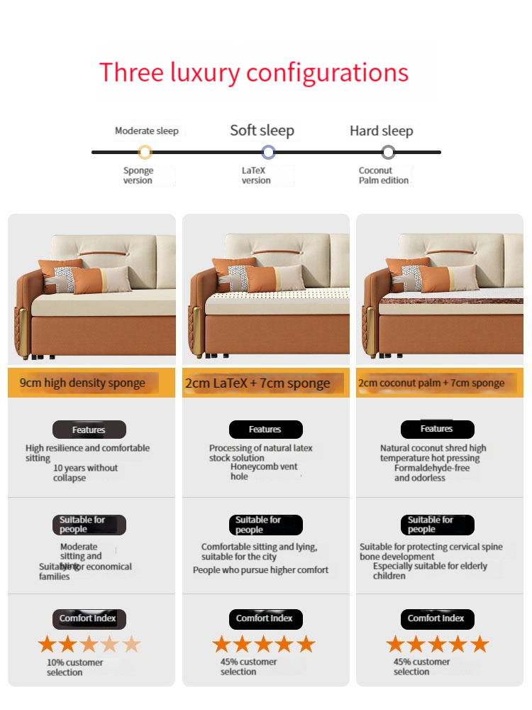 [Pre-order]  Light luxury sofa bed dual-purpose folding modern small living room double multi-functional removable and washable technology cloth sofa bed-Smart-Living