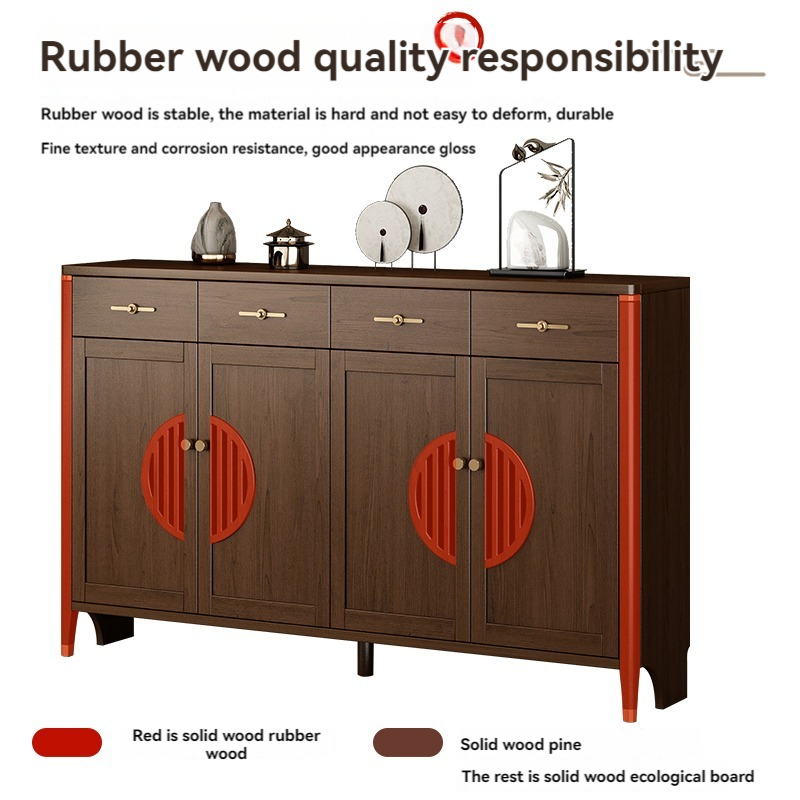 [Pre-order]  New Chinese Style All Solid Wood Shoe Cabinet Home Door Large Capacity Storage Cabinet Living Room Entrance Door Cabinet Against The Wall Storage Cabinet-Smart-Living