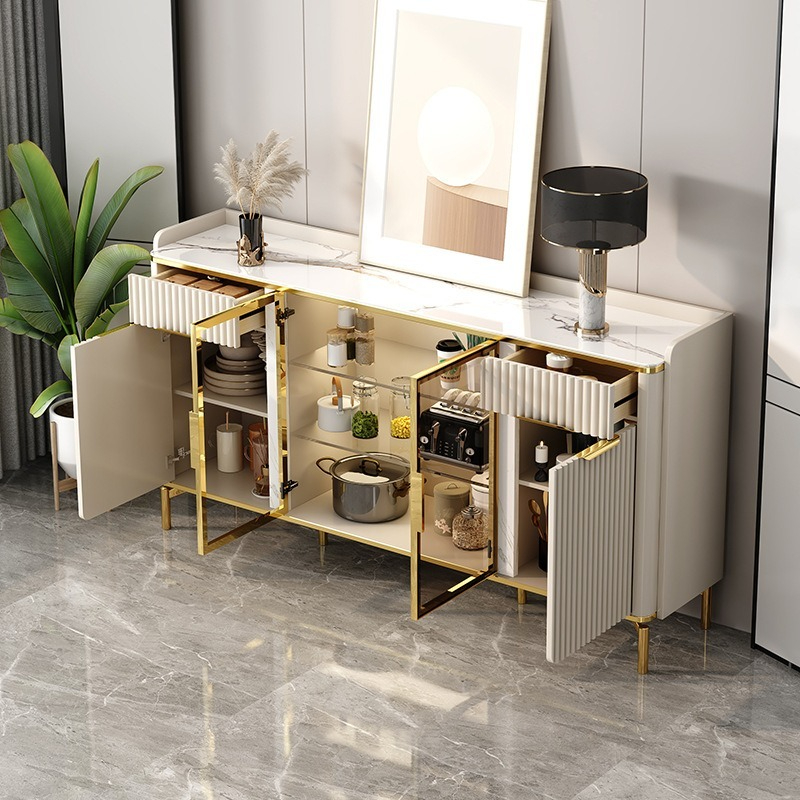 [pre order]Lacquered sideboard, modern minimalist living room, large capacity slate storage cabinet-Smart-Living