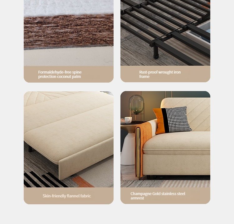 [Pre-order]  Sofa bed, living room, multi-functional dual-purpose, foldable single double small apartment, telescopic light luxury net red sofa-Smart-Living