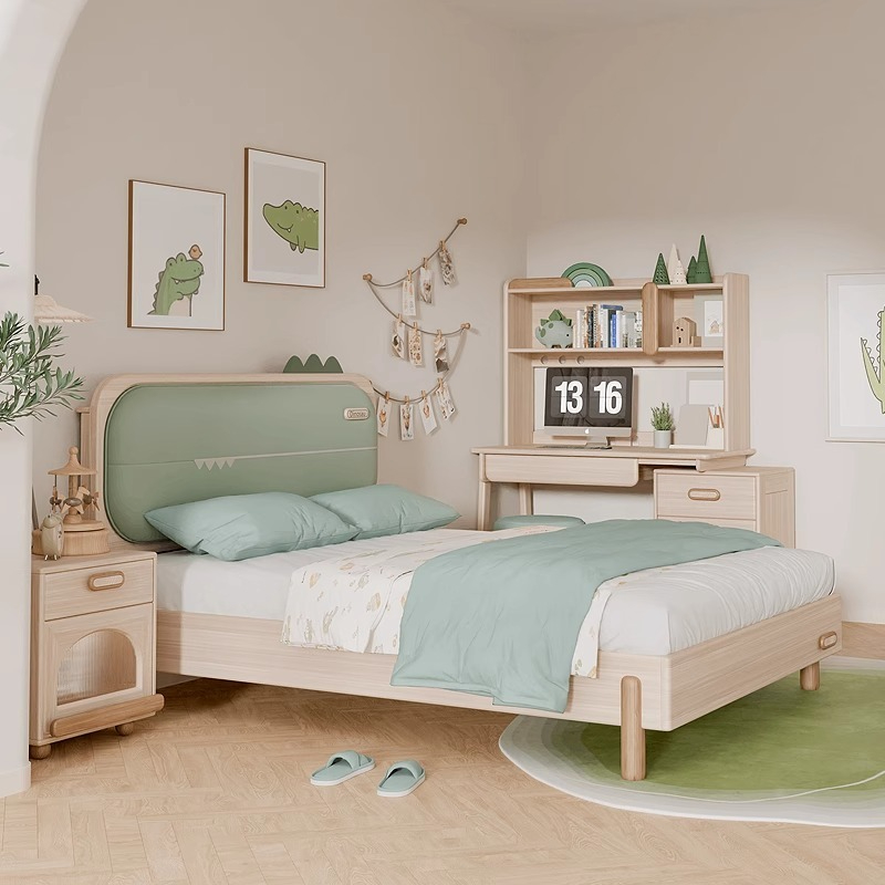 All solid wood children's learning desk, writing desk and chair set, single computer desk, combination desk, multifunctional desk-Smart-Living