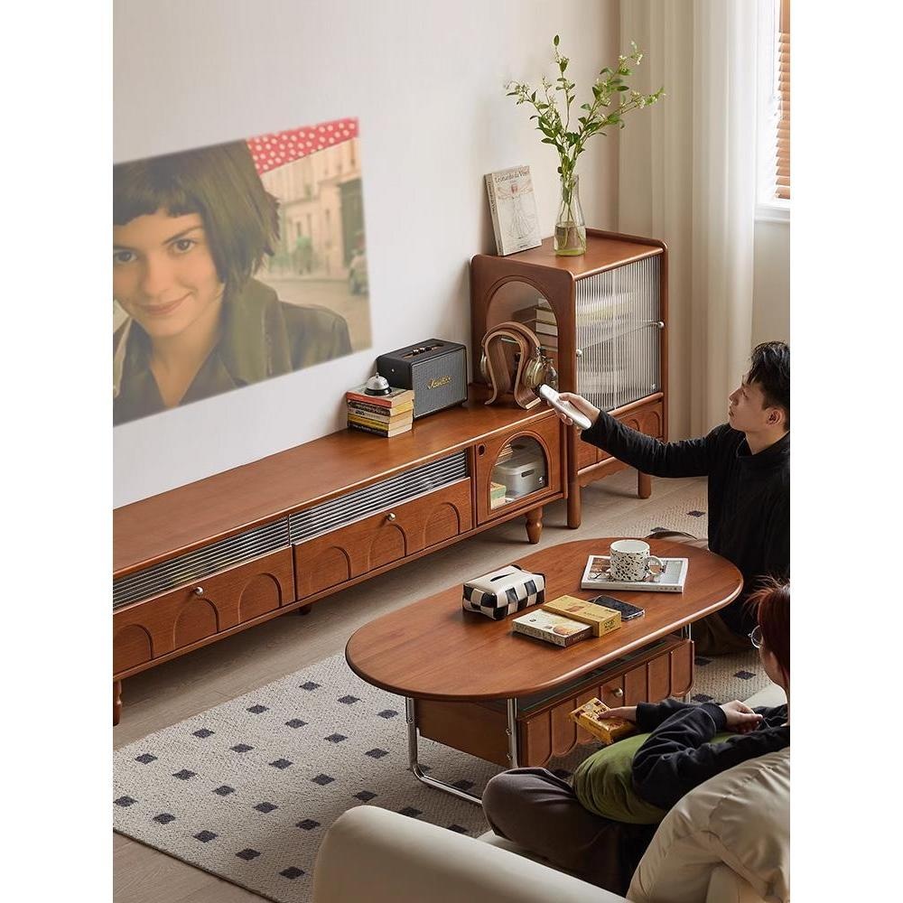 [PRE-ORDER] Customizable Solid Oak French-style solid wood TV cabinet.