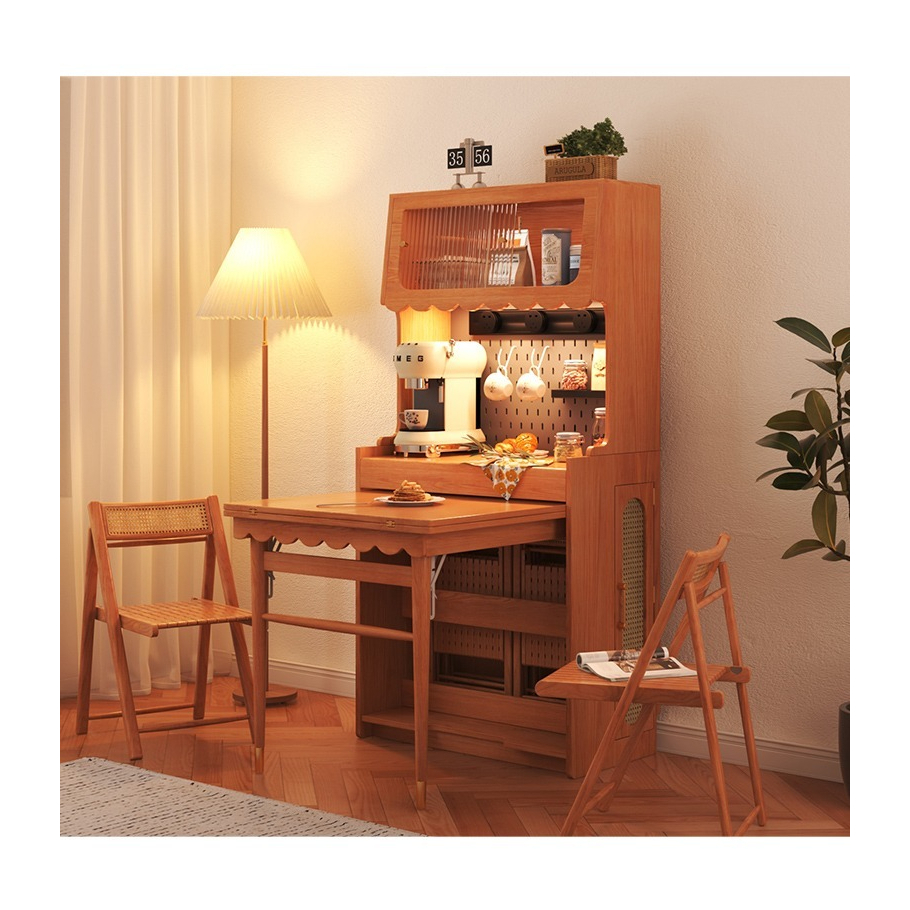 [Pre-order] Warner's Modern Folding Dining Table set and Chair High-grade Solid Wood - For Small Households | small table-Smart-Living