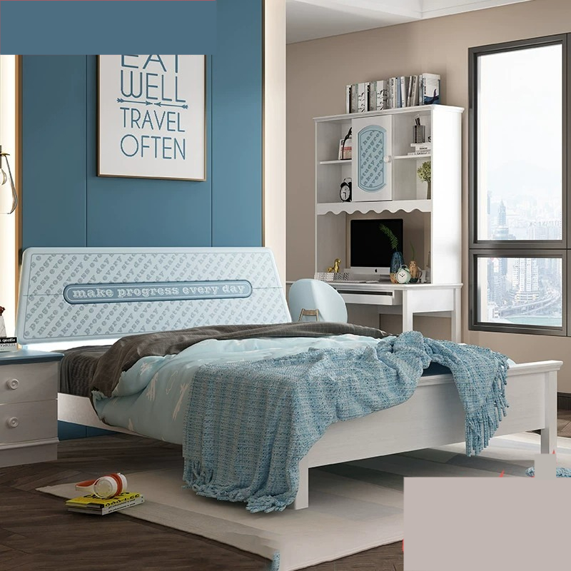 [Pre-order]  Simple Children's Bed Boys' Single Bed Nordic Modern Youth Solid Wood Bed 1.5m Children's Room Bedroom Furniture (excluding mattresses)-Smart-Living