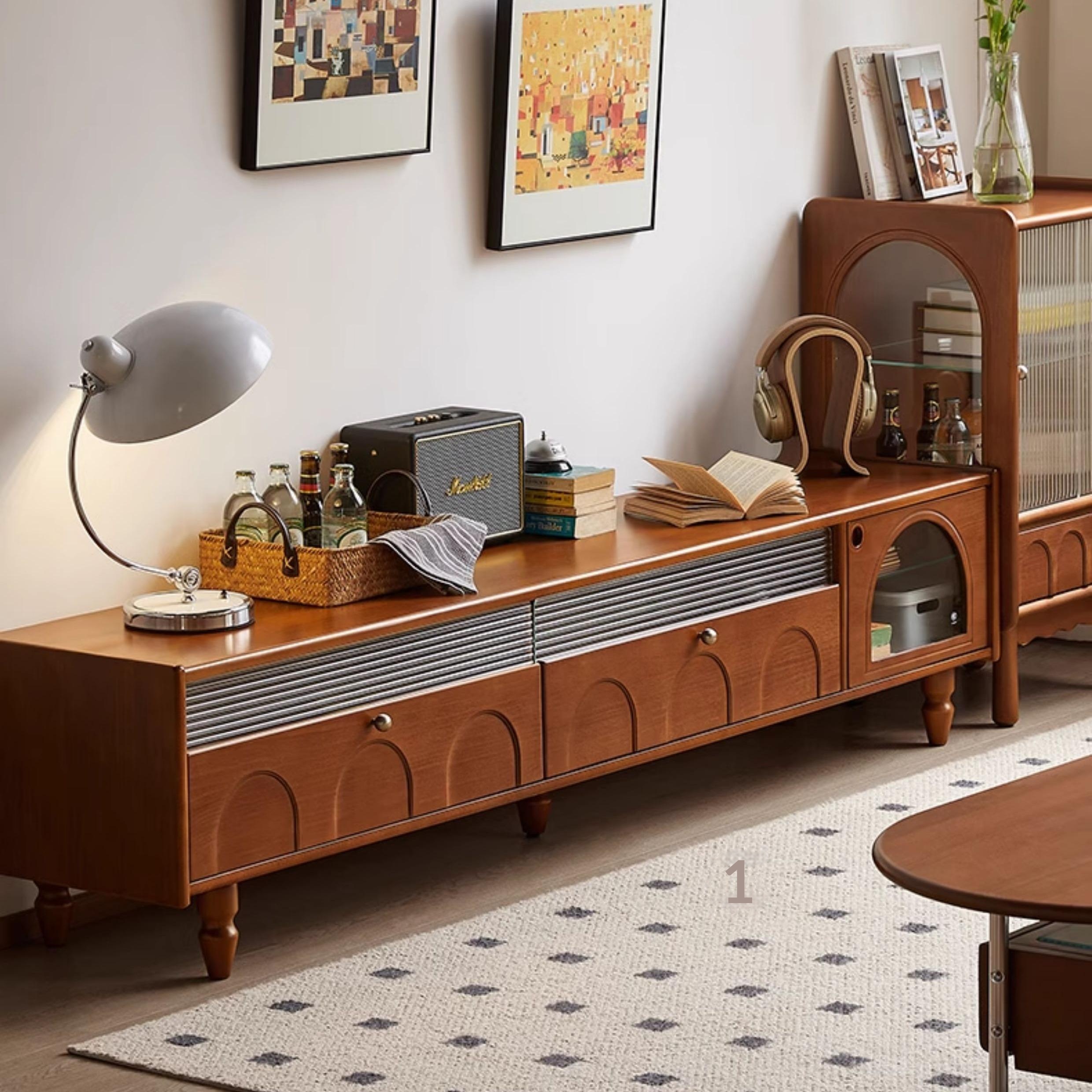 [PRE-ORDER] Customizable Solid Oak French-style solid wood TV cabinet.