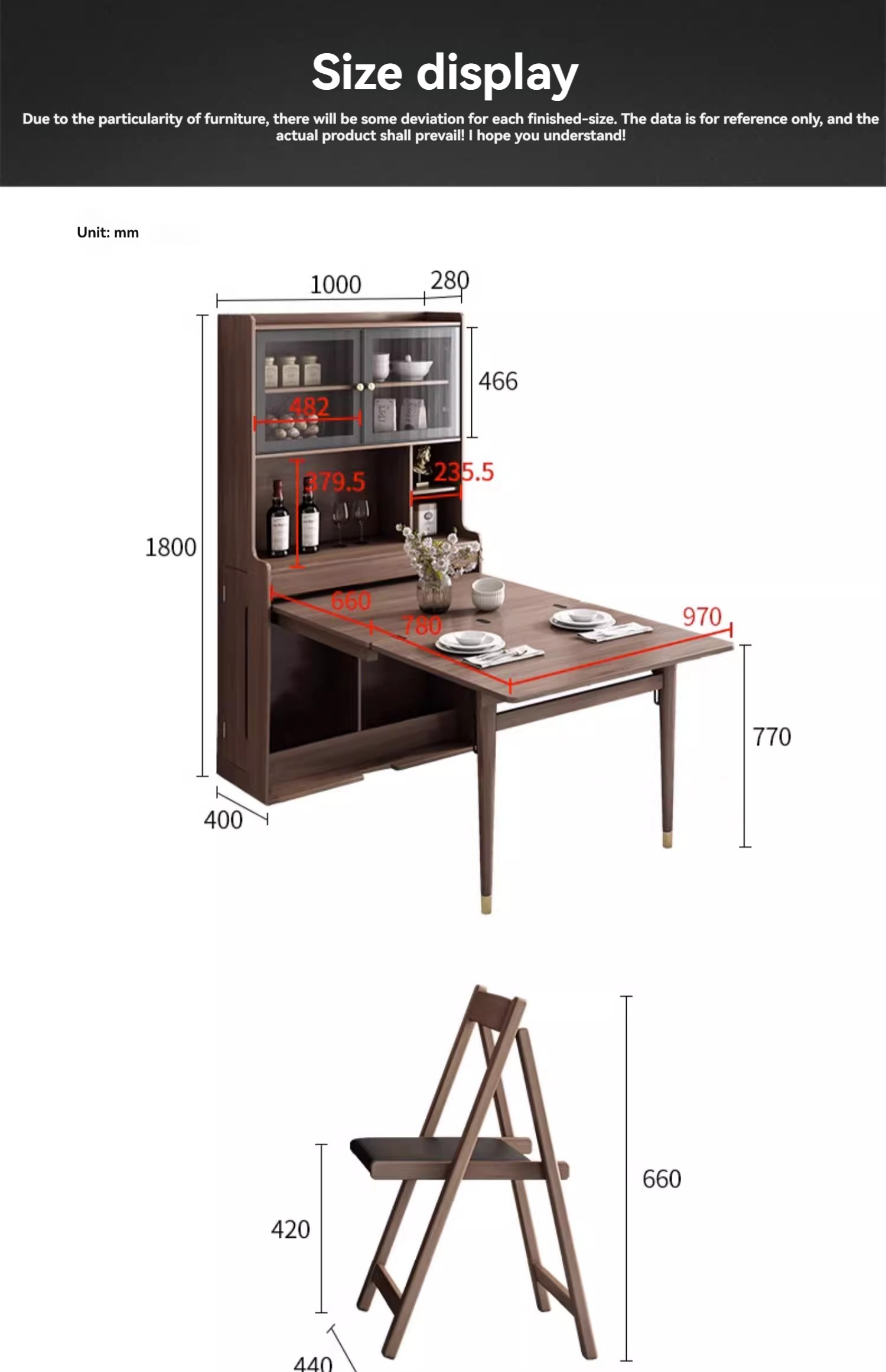 [pre-order] Oulang Scandinavian modern simple small household foldable retractable dining table dining table bar all-in-one household multifunctional table-Smart-Living