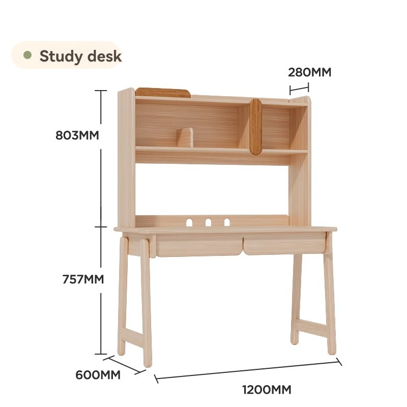 All solid wood children's learning desk, writing desk and chair set, single computer desk, combination desk, multifunctional desk-Smart-Living