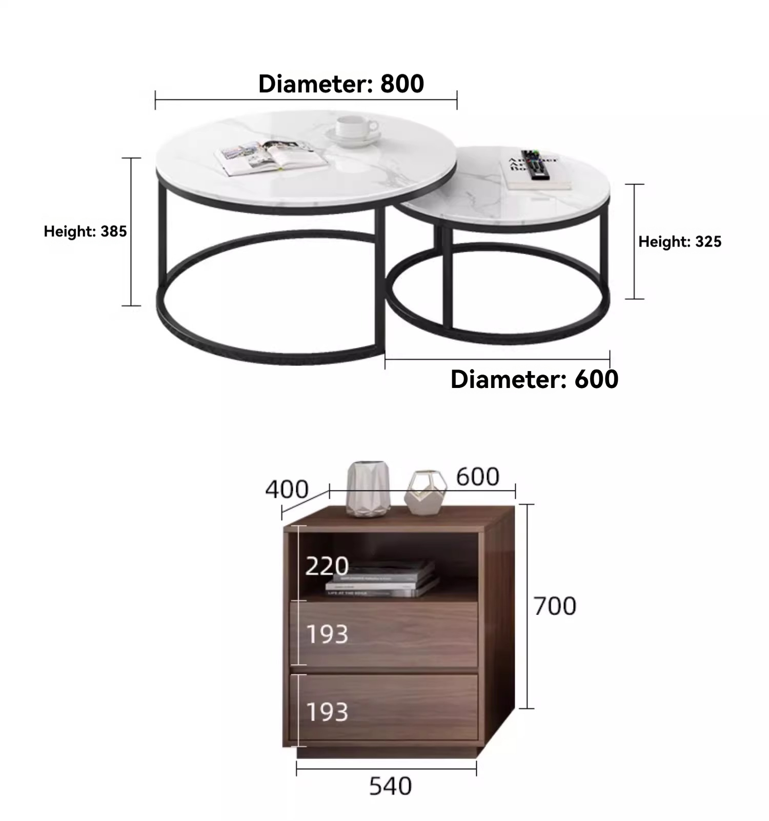[Pre-order] Oulang Italian light luxury slate coffee table TV cabinet combination simple modern living room home floor telescopic floor cabinet-Smart-Living