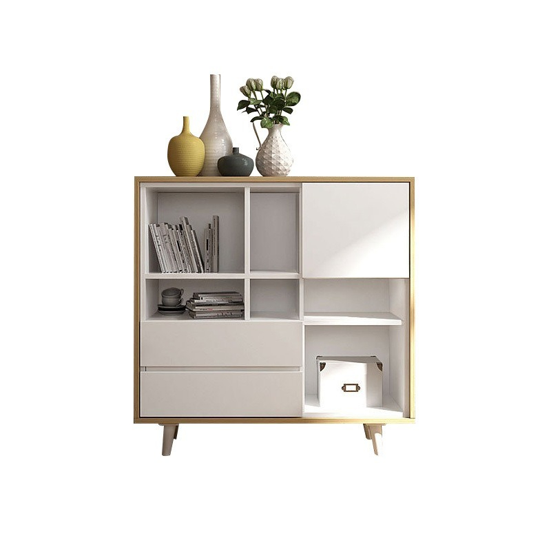 [Pre-order] Nordic style minimalist bookshelf, drawer storage cabinet, multi-functional, healthy and environmentally friendly, natural wood color bookcase-Smart-Living