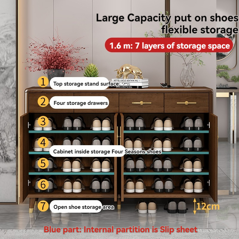 [Pre-order]  New Chinese shoe cabinet Home door large capacity door entrance locker Simple modern balcony storage cabinet shoe rack-Smart-Living