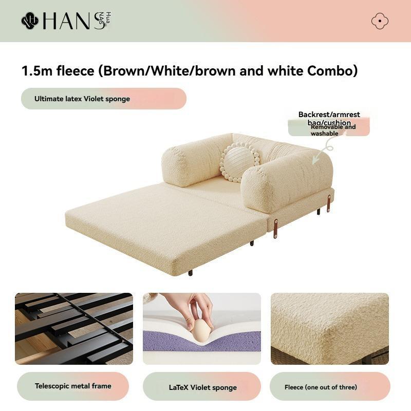 [PRE-ORDER] toast sofa bed, new small apartment multi-functional pull-out telescopic double beded foldable dual-bed