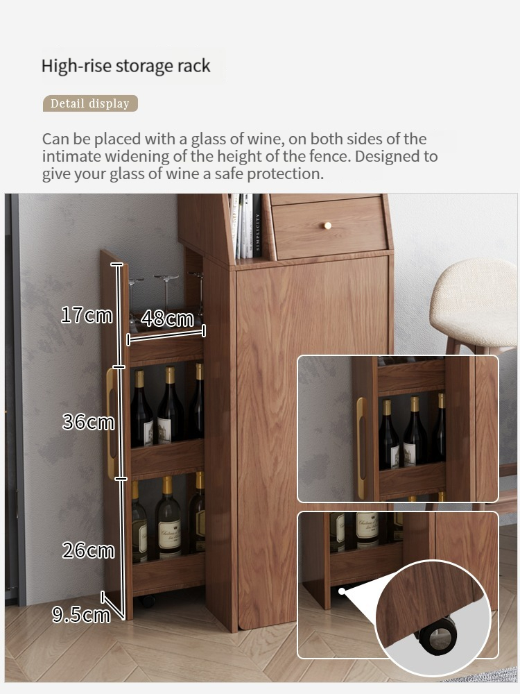 Folding Bar Table for Home Use, Wall-Mounted and Suitable for Balcony, High-Foot Bar Cabinet, Living Room Partition, Simple and Small Household Furniture.-Smart-Living