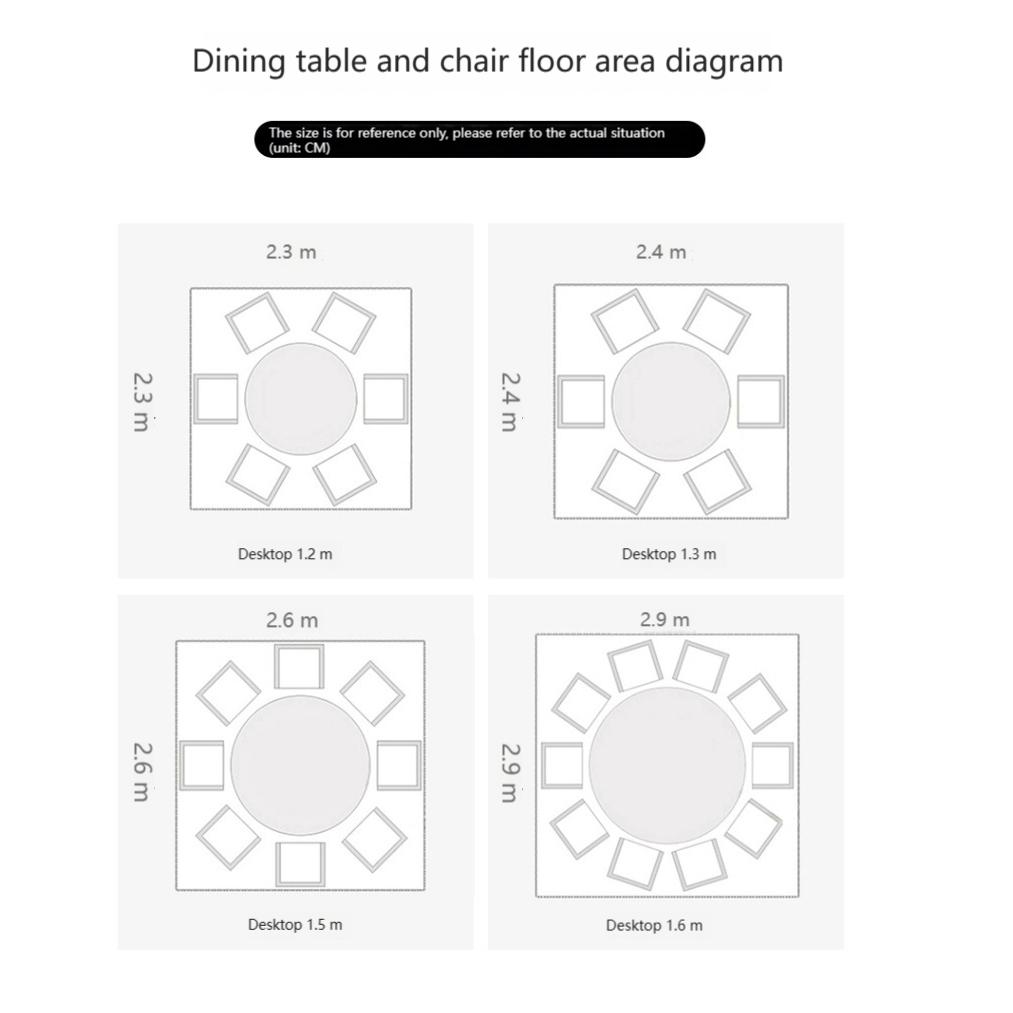 【Showroom】Modern Simple and Scalable Rotating Rock Plate Dining Table, Square and Circular Dual Use Circular Table-Smart-Living