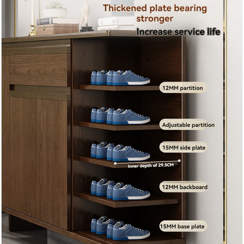 [Pre-order]  New Chinese Solid Wood Shoe Cabinet Home Door Entry Door Entry Cabinet Living Room Entry Large Capacity Foyer Storage Cabinet-Smart-Living