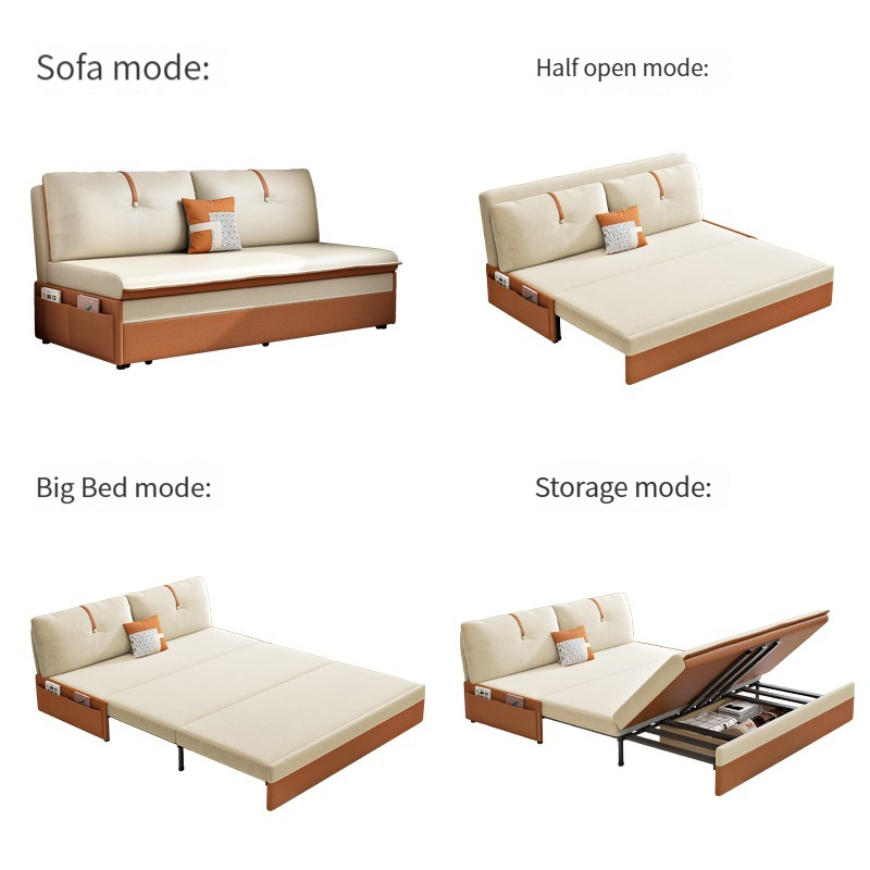 [Pre-order]  Technology cloth sofa bed can be folded and dual-purpose balcony, study room multi-function telescopic removable and washable small apartment without armrestless bed-Smart-Living
