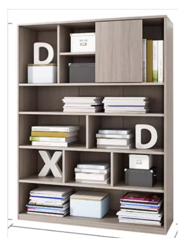 single-item desk and bookshelf