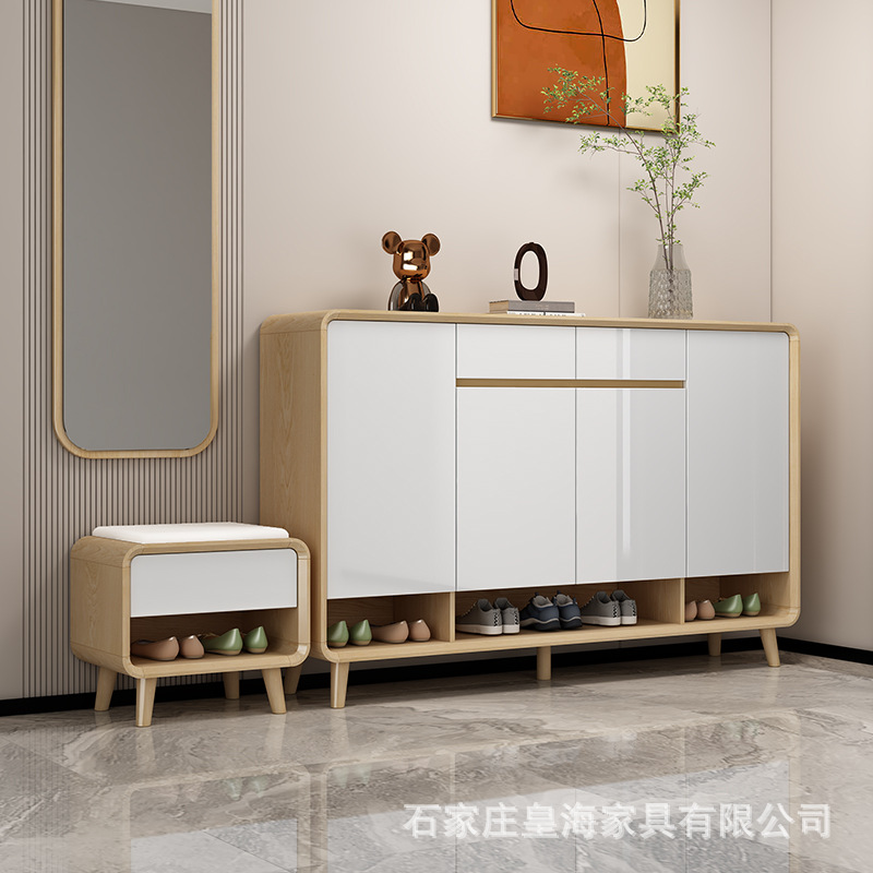[Pre-order]  New Shoe Cabinet Home Door Modern Simple Storage Cabinet Entry Hall Cabinet Solid Wood Color Partition Porch Cabinet-Smart-Living