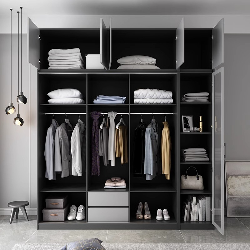 [Pre-order] Oulang Scandinavian modern bedroom sliding door three-door wardrobe simple assembly economy household sliding door wardrobe cabinet-Smart-Living