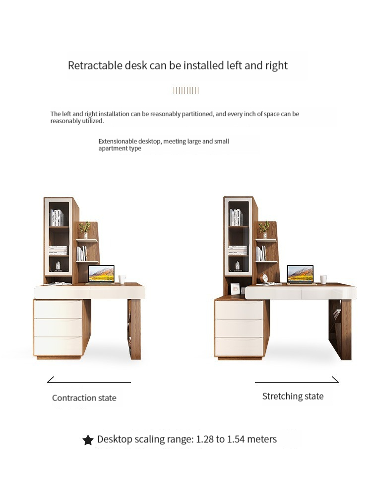 [Pre-order] Nordic household desktop computer desk, small household student writing desk, study desk, bookshelf, integrated bookshelf combination-Smart-Living