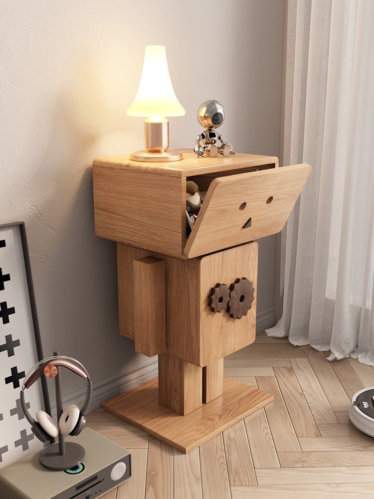 [Pre-order]  Warner's log windpipe cabinet, living room sofa side cabinet, children's bedroom storage, modern and minimalist robot storage cabinet-Smart-Living