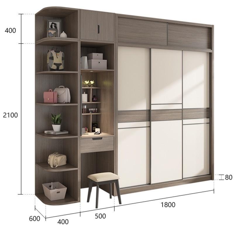 Sliding wardrobe bedroom small unit modern and minimalist wardrobe combination