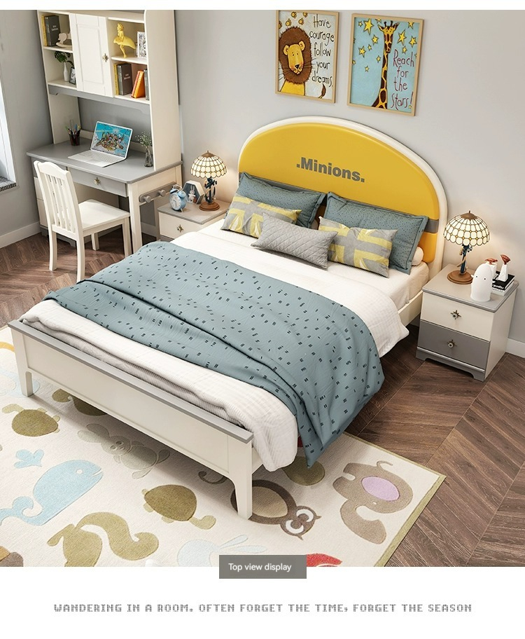 [Pre-order]  Children's bed, boy's simple modern small unit, boy's bed, 1.5m, 1.2m single bed, children's room furniture set-Smart-Living