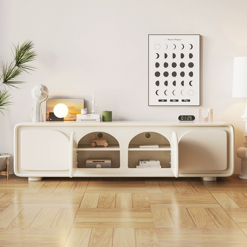 Cream wind TV cabinet tea table combination of modern simple light luxury small living room high-end TV cabinet homeCream wind TV cabinet tea table combination of modern simple light luxury small living room high-end TV cabinet home-Smart-Living
