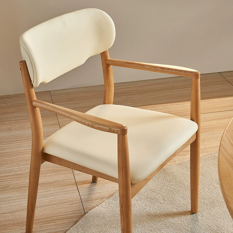 [Pre-order] LEMARS dining chair, Nordic study chair, home dining chair, casual backrest, soft seat bag, chair, log style master design-Smart-Living