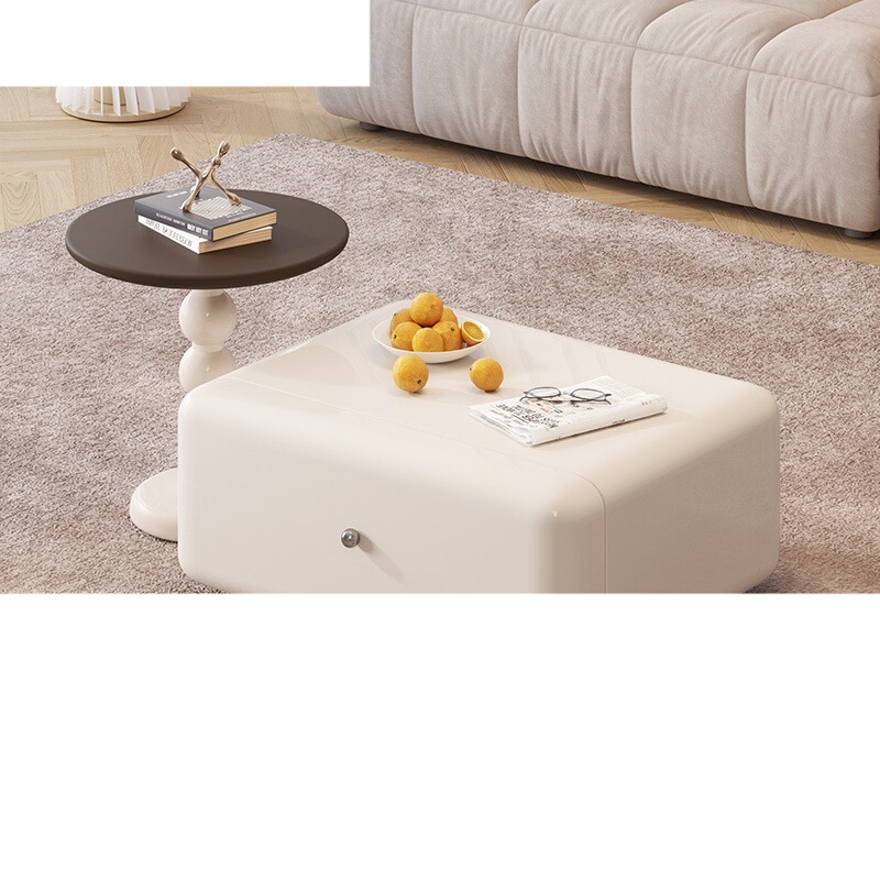 Cream style coffee table TV cabinet combination living room home simple modern small apartment simple sofa side table 2023 model-Smart-Living
