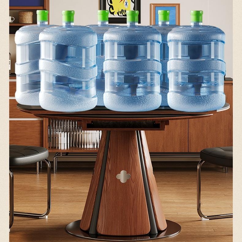 [PRE-ORDER] Solid Oak Vintage-style slab dining table, small apartments, convertible round table, foldable dining table.