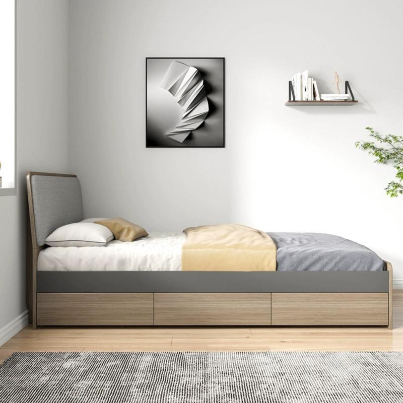 [Pre-order]  Nordic single bed, 1.2-meter small room study bed, household space saving, children's simple modern box storage bed-Smart-Living