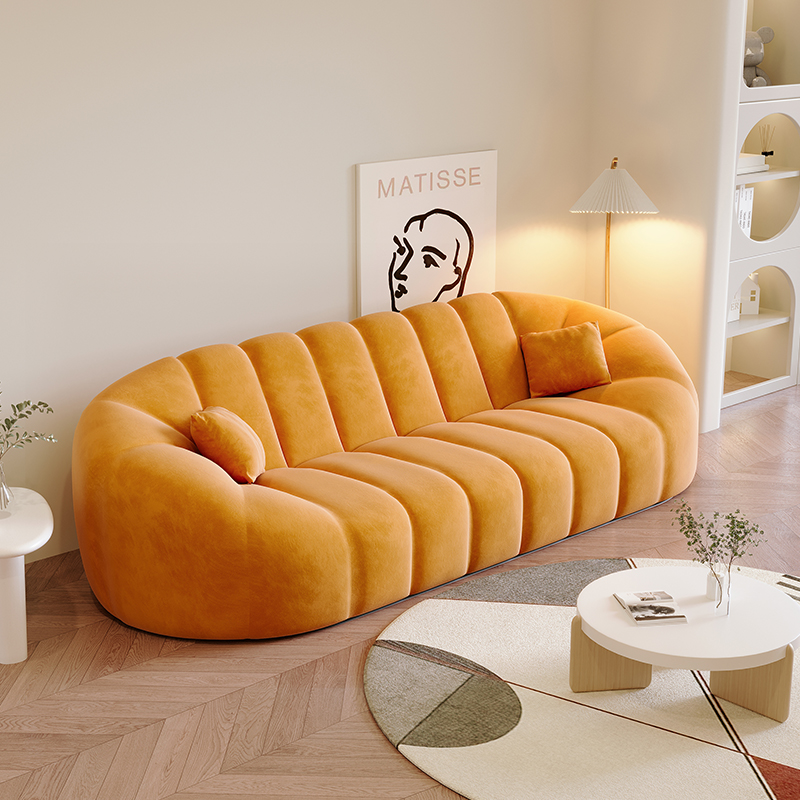 [Pre-order] New minimalist modern cream living room fabric style modern sofa set