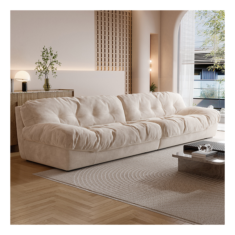 [Pre-order] Living room, Nordic cream light luxury sofa, down cloth washed sofa, simple sofa