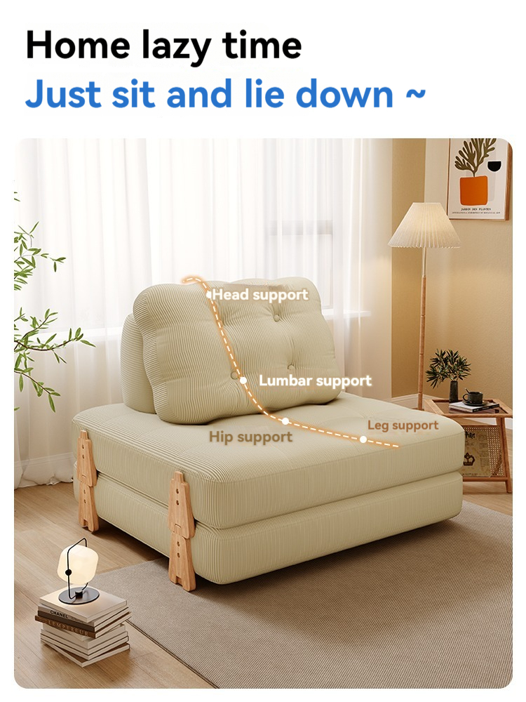 [Pre-order]  Lazy person sofa tofu block living room single sofa bed dual-purpose tatami sofa can sleep and lie folding-Smart-Living