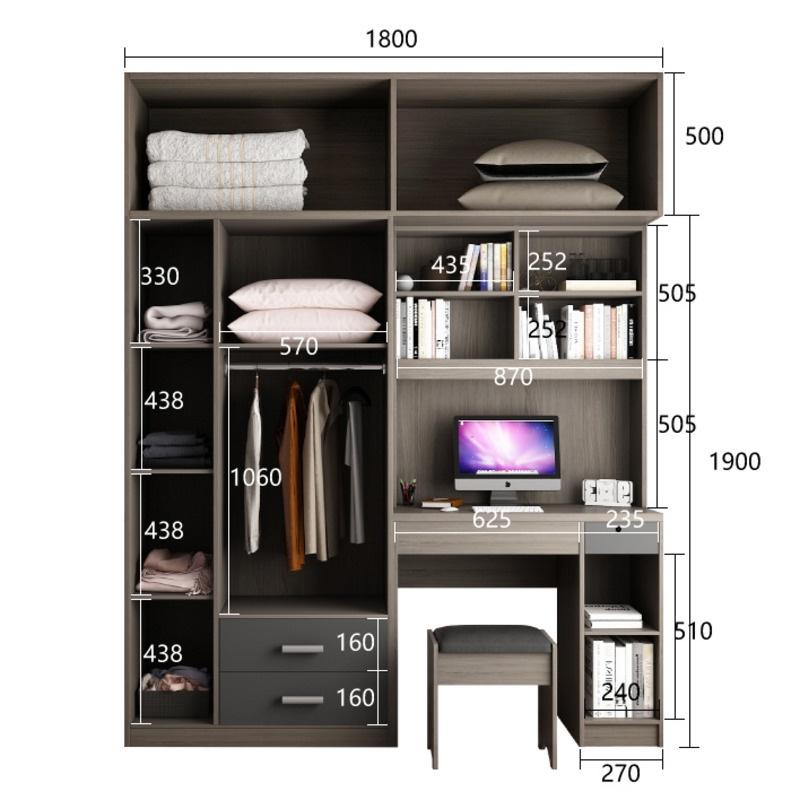 【Pre-Order】Wardrobe Combination for Bedroom - Small Household with Computer-Smart-Living