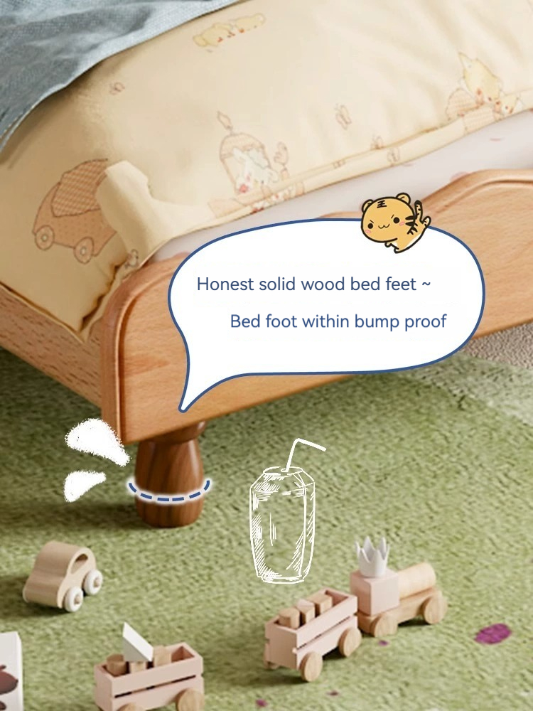 [Pre-order]  Bow kids bed girl princess bed bedroom simple modern kids room solid wood cream style girl single bed-Smart-Living