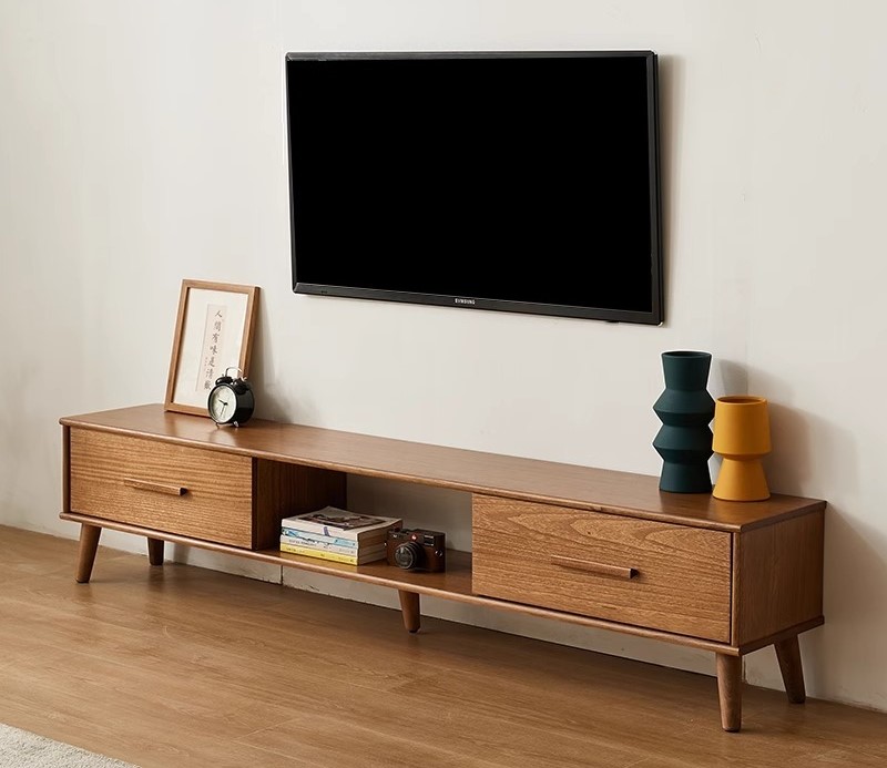 [pre order]Nordic Modern Simple All Solid Wood TV Cabinet Coffee Table Combination Small Apartment Living Room Hotel Apartment Bedroom-Smart-Living