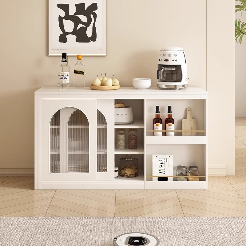 [Pre-order] Oulang multifunctional rotating home small unit foldable solid wood dining table, dining cabinet, wine cabinet, integrated dining table-Smart-Living