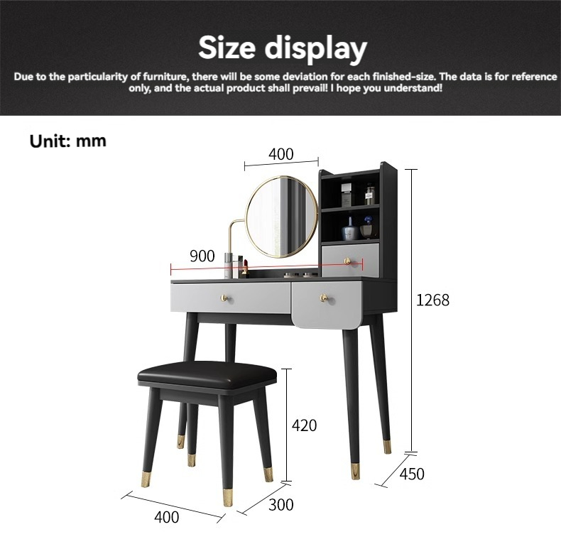 [Pre-order] Oulang Scandinavian simple net red ins style mini dresser modern bedroom light luxury small household creative makeup table-Smart-Living