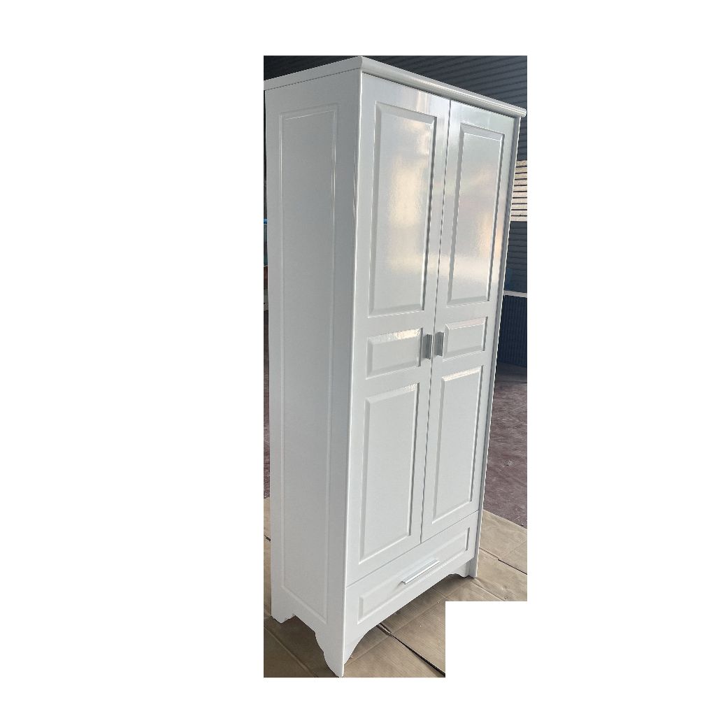 Double door modern minimalist shoe cabinet, white solid wood cabinet, multifunctional storage cabinet-Smart-Living