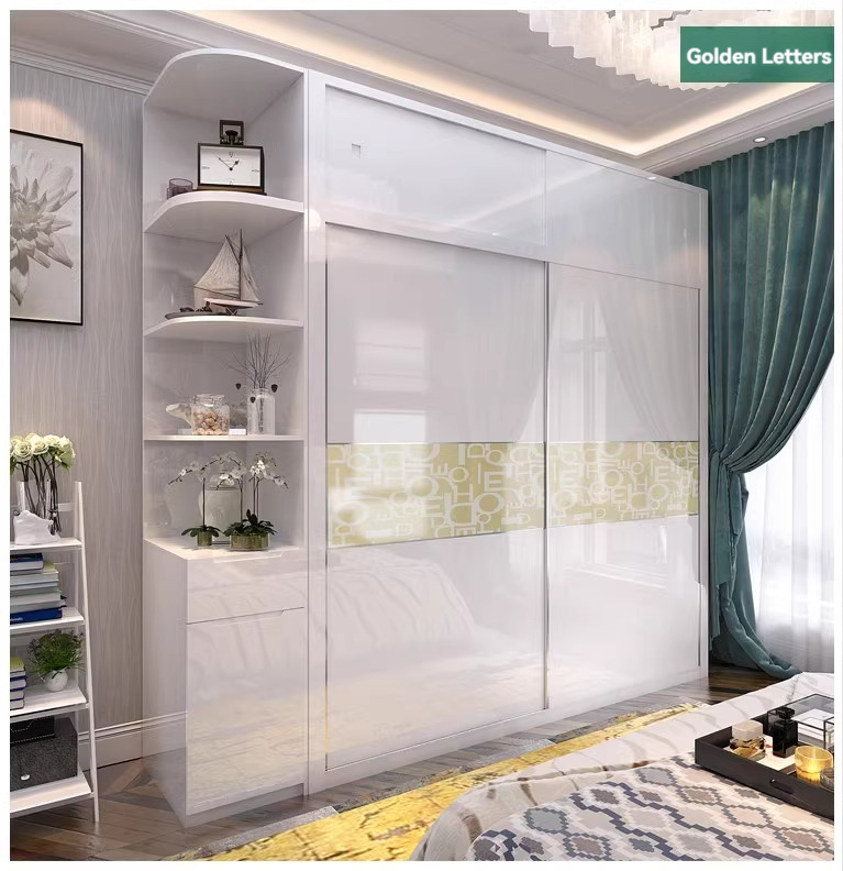 [Pre-order] Sliding door wardrobe modern simple paint overall sliding door large wardrobe bedroom panel combination-Smart-Living