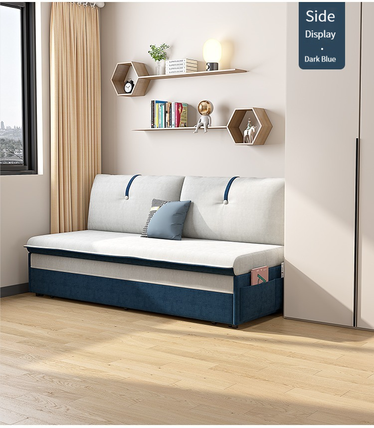 [Pre-order]  Sofa bed folding dual-use multi-functional pull-out double can be disassembled and washed small household armless flannelette comb bed-Smart-Living