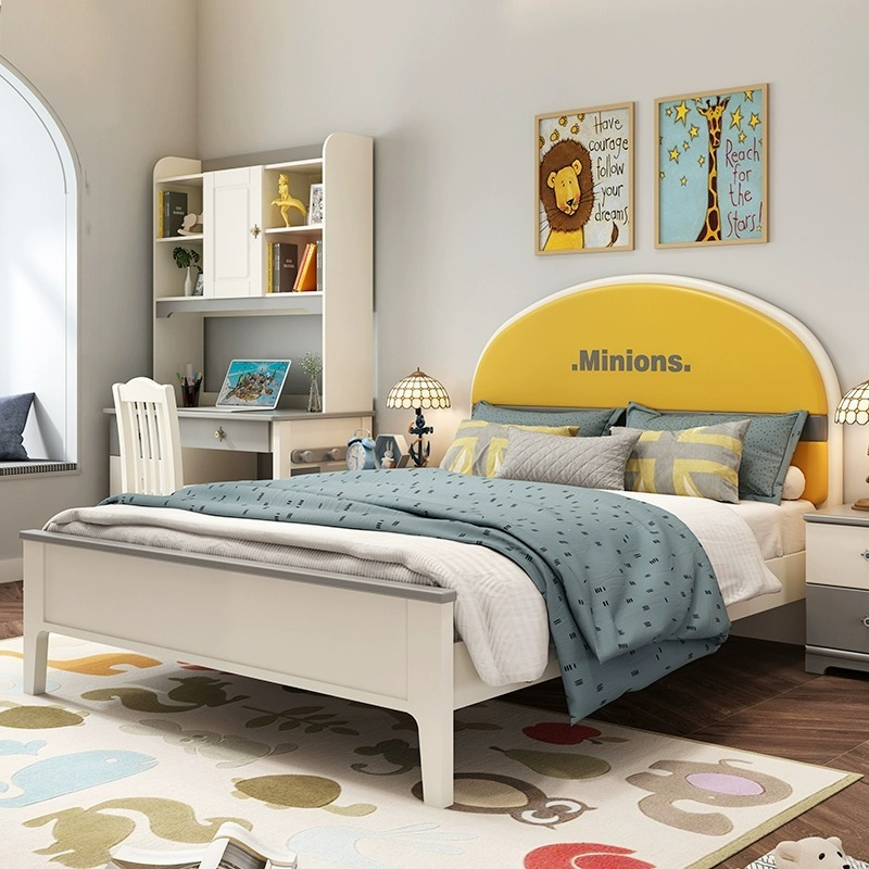 [Pre-order]  Children's bed, boy's simple modern small unit, boy's bed, 1.5m, 1.2m single bed, children's room furniture set-Smart-Living