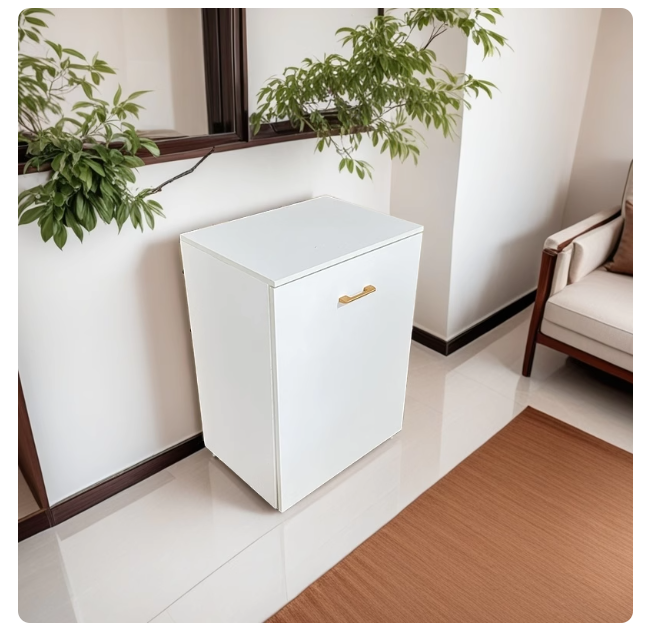 White extendable dining table rental furniture bookshelf, minimalist foldable table with built-in storage