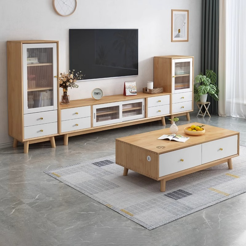 [pre order]Solid wood TV cabinet Nordic ash storage cabinet small apartment wall cabinet modern living room-Smart-Living