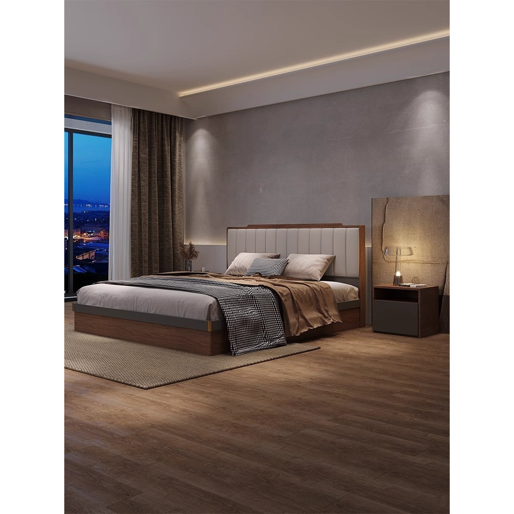 [Pre-order] Modern simple double bed tatami Japanese style high box storage bed Nordic panel pneumatic 1.8m wedding bed-Smart-Living