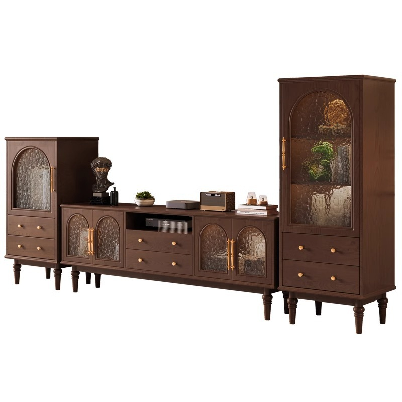 [pre order]American-style solid wood TV cabinet combined living room home French storage cabinet-Smart-Living