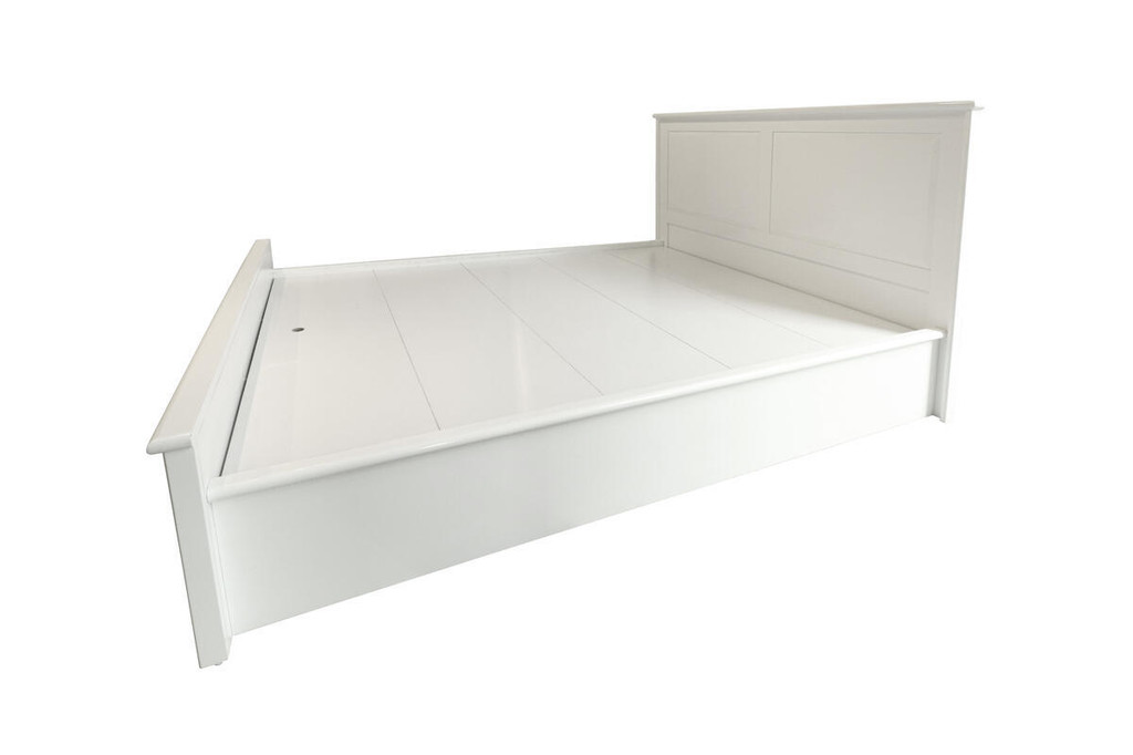 American white single double bed, all solid wood bedroom double bed, Nordic minimalist modern-Smart-Living