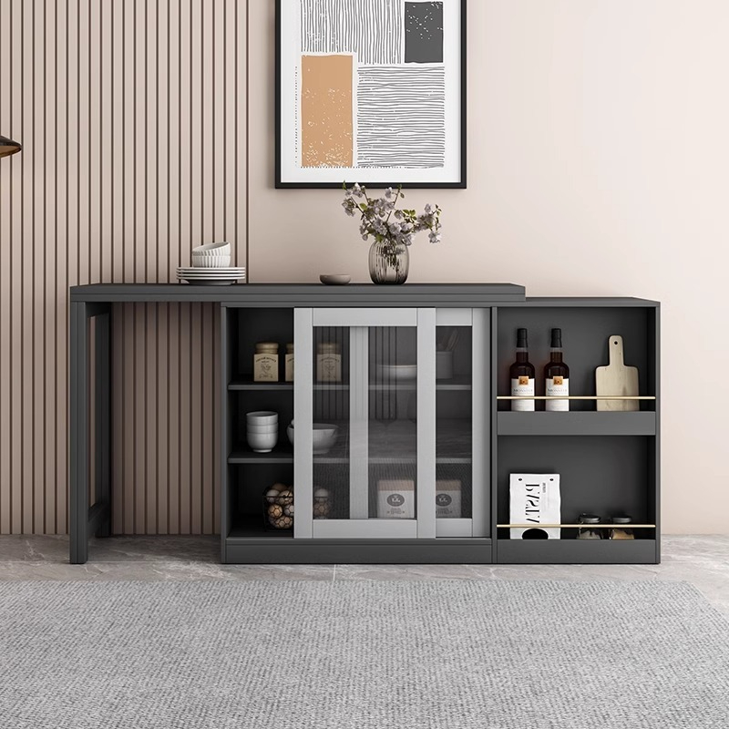 [Pre-order] Oulang Scandinavian modern simple household small household dining table dining side cabinet integrated multi-functional retractable folding dinner table-Smart-Living